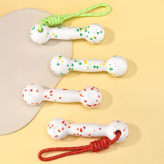 Interactive Pets Chew Toy Dumbbell Dog Toy Wear-resistant Rope Ball with Reflective Strips Dental Care Dog Toy