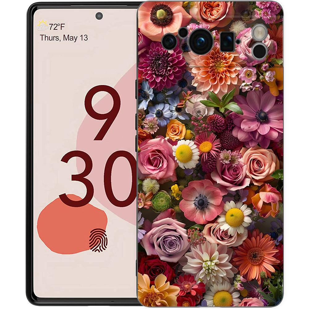 Colorful Flower Phone Case Cover for Google Pixel 9 8 7 6 7A 6A Pro Shockproof Silicone Soft 9 Pro XL Silicon Shell Capas Fundas