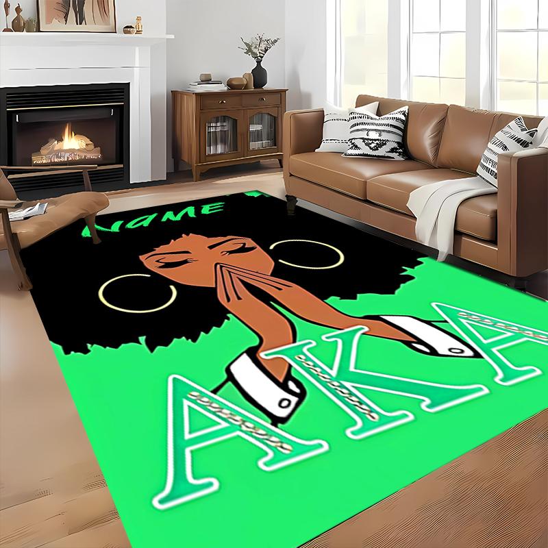 Custom personalization Alpha Kappa Alpha logo Area Rug - Perfect For Kitchen, Bathroom,Laundry Room Decor Large Size Available,Gift All Seasons