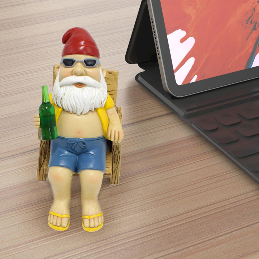 1 Набор Милый Гном Загорающий Садовая Статуя, Гномы Пьющие на Шезлонгах, Садовое Искусство Креативный Декор Статуи Для Украшения Сцены, Ро