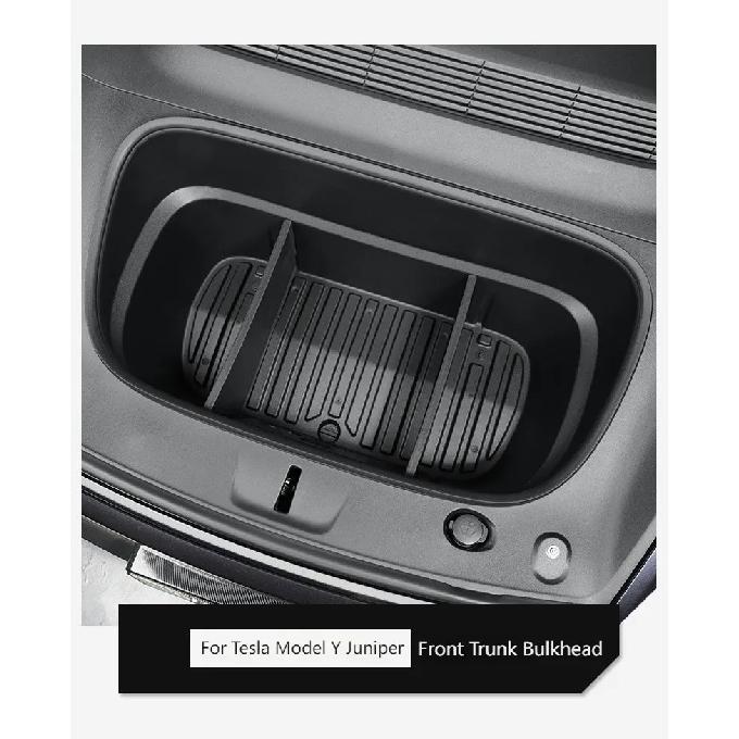 For Tesla Model Y Juniper Front Trunk Cover Roller Curtain Trunk Partition Organizer Divider Baffle Cargo Cover Protector Board