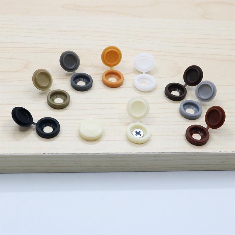 100Pcs Screw Bolt Cover Plastic Cap High Quality Hinged Protective Cap Button For Car Furniture Decorative Nuts Bolts Hardware