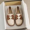 Soft Sole Single Shoes for Women Bow Vintage Platform Loafers British Style Small Leather Shoes for Women Thick Heels