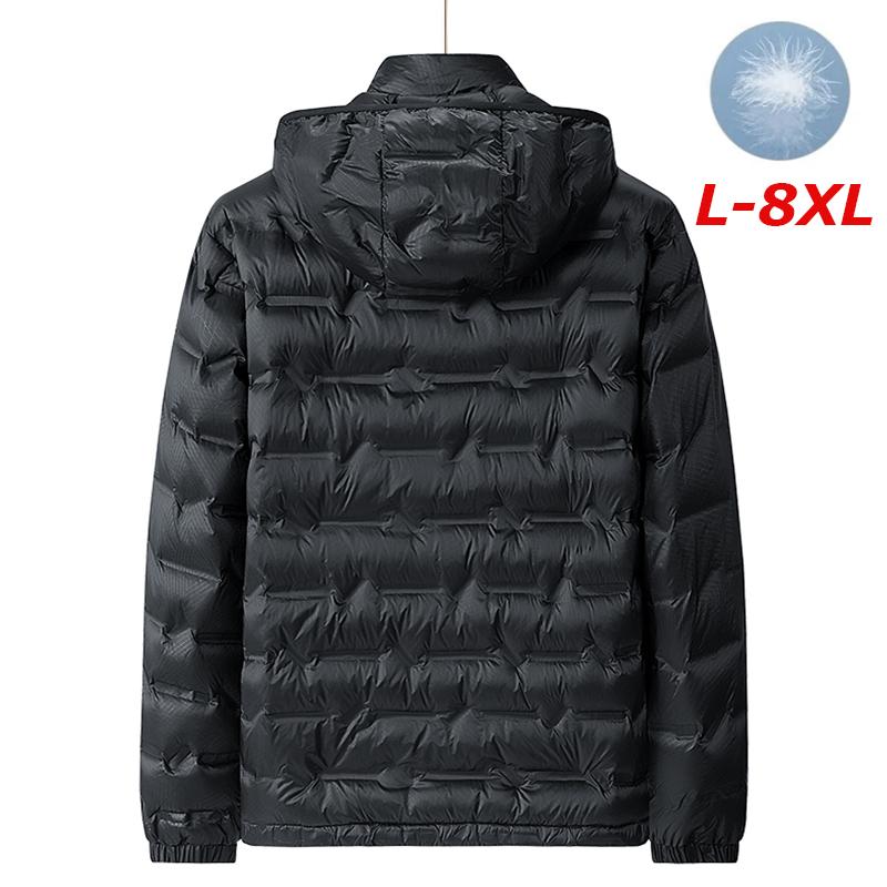 Men Winter Down Jacket Men Hooded Waterproof Windproof Puffer Jacket Detachable Hat Coat Casual Lightweight Down Jacket Male