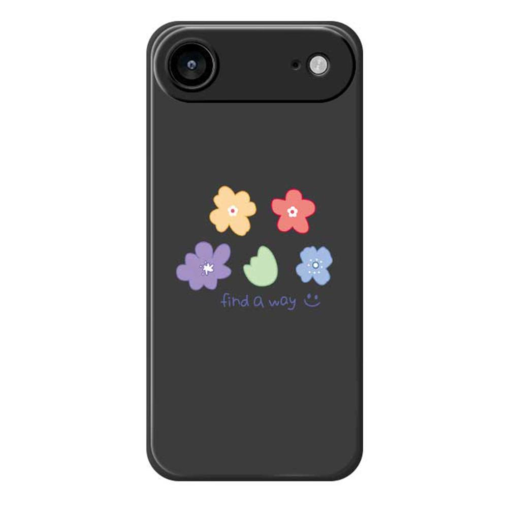 For iPhone 17 Air Case Five Colors Flowers Pattern Printing Straight Edge TPU Phone Back Cover