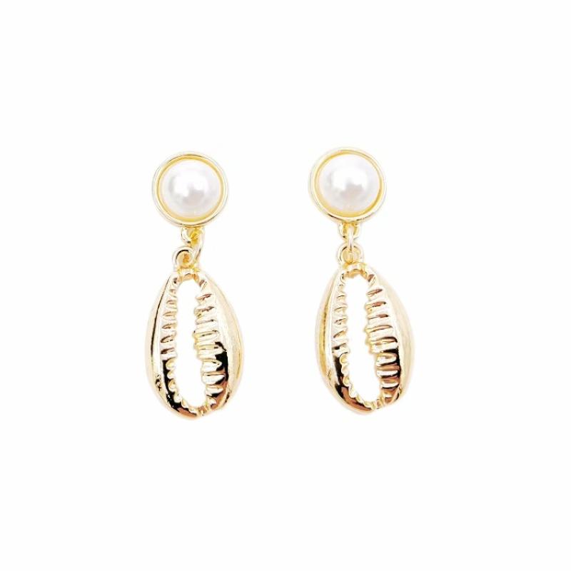 Bohemian Ins Marine Jewellery Shell Earrings Alloy Natural Summer Shell Earrings Trendy Earrings 2025 Lightweight Earrings for Sensitive Ears