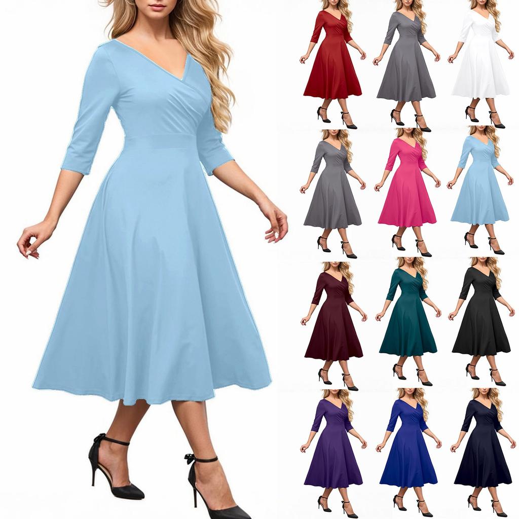 Women's Solid-color Fashionable And Elegant Dress