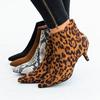 Womens Boots Ankle High-heel Autumn Winter Leopard Print Shoes Woman Fashion Boots