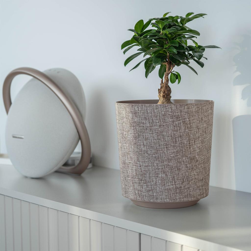 KADAX Doniczka Donica Na Kwiaty Osłonka Plastikowa Kwietnik 19cm Taupe