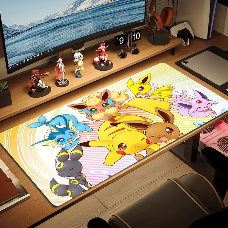 Pokémon Print Cushion Non-slip Laptop Tablet Big Mousepad XXL Mat Mini PC Playmat With Lock edge