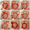 Embroidered Bow New Year Hair Hoop Lion Hanfu Hair Accessories Sweet Red Plush Headband  Kids