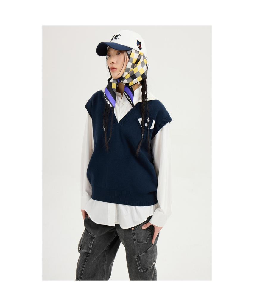 LUCKY CHOUETTE Coloring Hooded Knit Vest (Navy) Lfwas25120Nyx