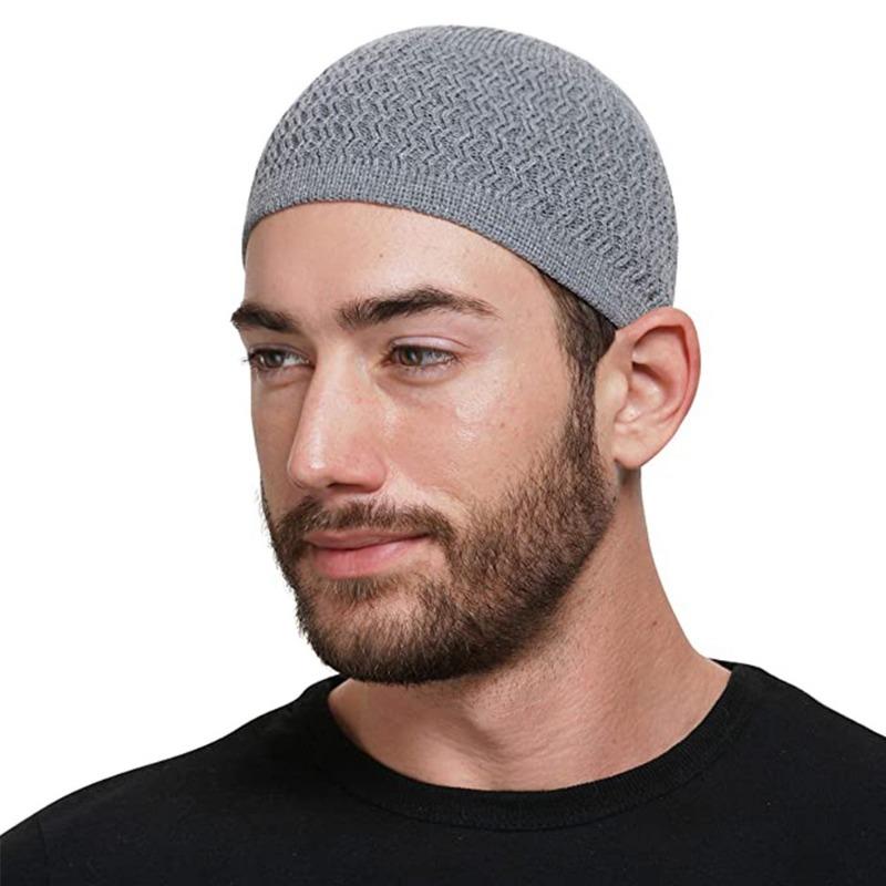 Autumn Winter Hat Hoodie Knitted Hat Men's and Women's Wave Jacquard Neutral Dome Warm Knitted Head Cap
