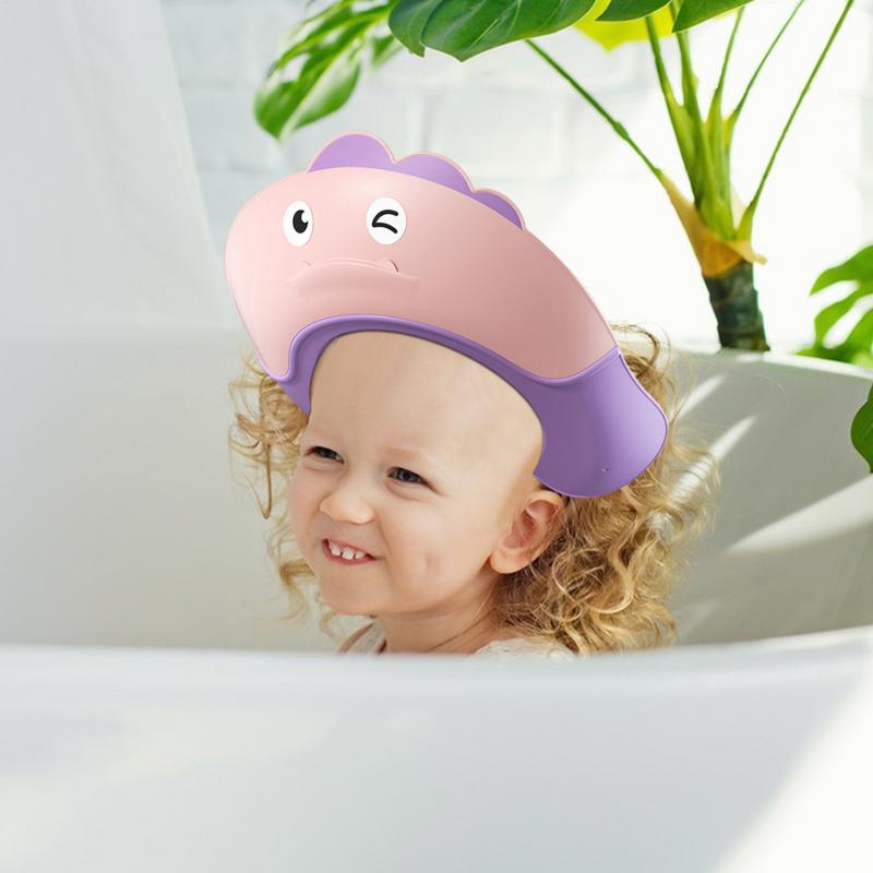Baby Shampoo Cap Adjustable Dinosaur Shape Soft Shower Hat Head Eye Ear Shampoo Caps For Kids Ages 6 Months And Up Baby Bath