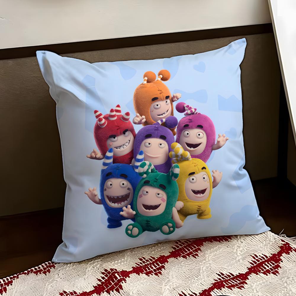 Cartoon OOddbods Cushion Cover Reversible Soft Durable Pillow Cover Home Car MultiScene Use for Daily Comfort