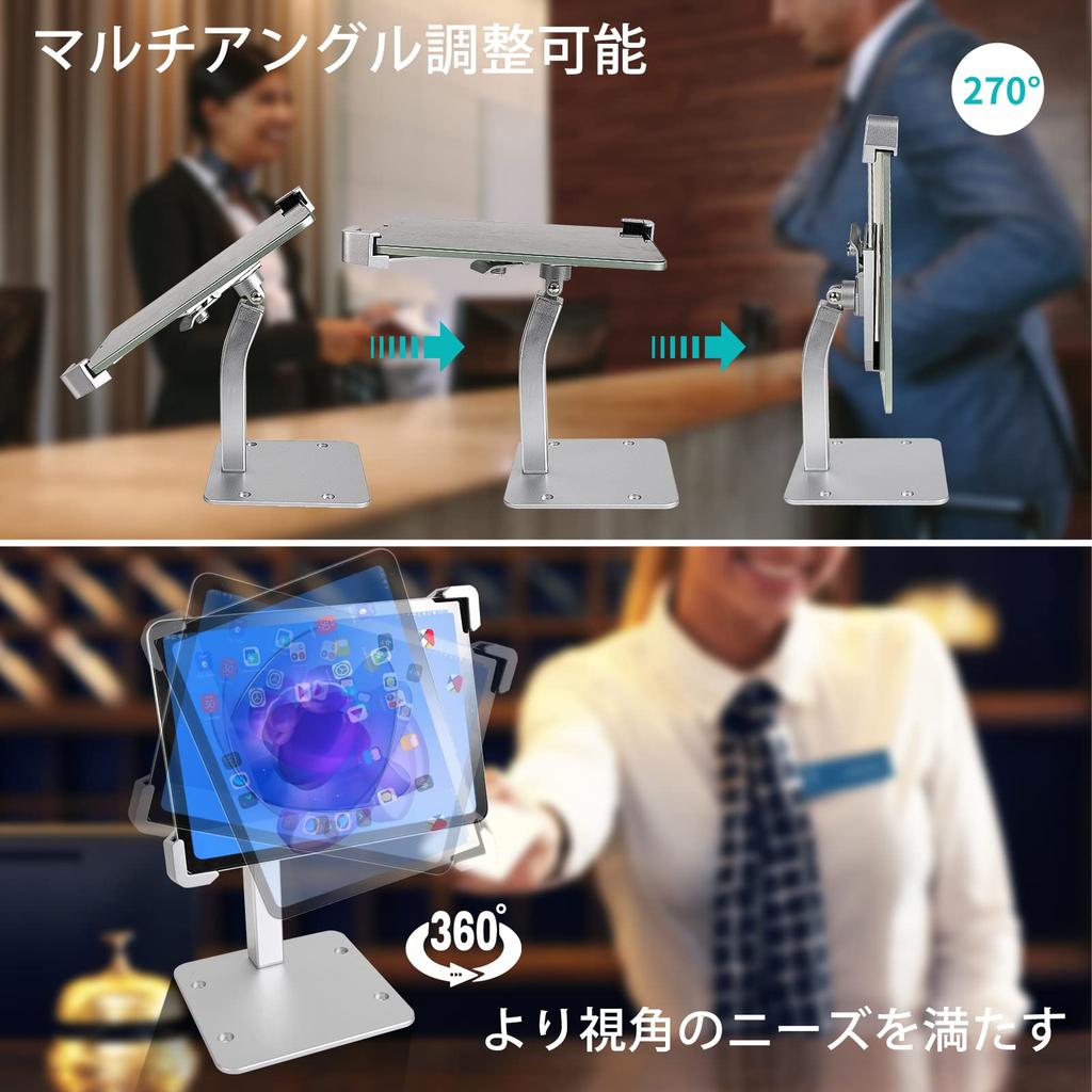 Планшет Woleyi Монитор безопасности iPad Настольная Вертикальная Подставка из Алюминиевого Сплава с Замком Безопасности и Настольным Креплением Совместимый Японская Инструкция