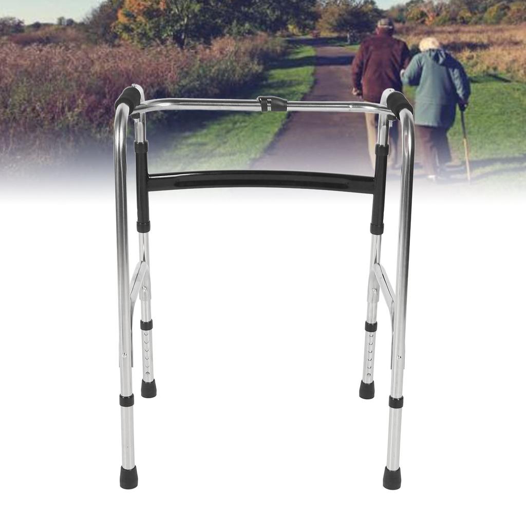 Narrow Walker Adjustable 6 Gears Stainless Steel Folding Elderly Walking Aid for Hospital Family