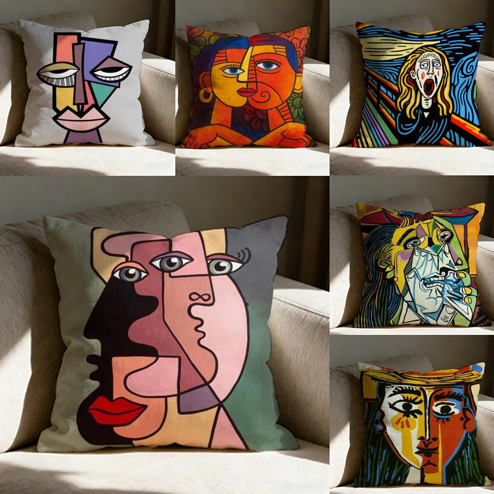Американское искусство P-Пикассо Наволочка pillowcase, двусторонняя печать, диванная подушка, подушка для изголовья кровати в спальне