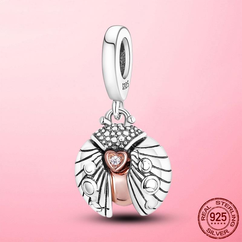 Горячая подвеска в виде сердца в виде компаса, подвеска в виде бусины, серебряная подвеска 925 пробы, оригинальный браслет MULA, сделай сам для изготовления ювелирных изделий