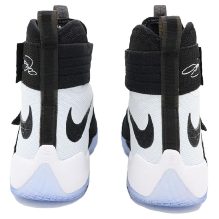 Nike LeBron Soldier 10 SFG EP Удобные Универсальные Нескользящие Прочные Баскетбольные Кроссовки с Высоким Верхом Мужские кроссовки Черно-Белые 852419-001