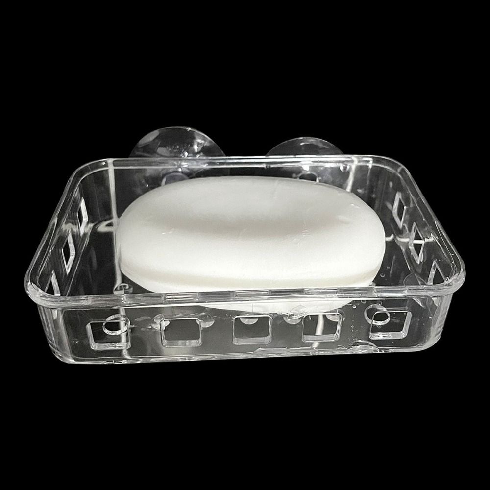 Reusable Soap Drying Rack Transparent Sponge Rack Suction Cup Soap Dish  Bathroom Accessories