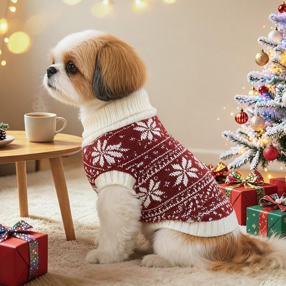 Xmas style Pet Sweater keep warm Knit Puppy Pullovers Cute Winter Dog Clothes Pet