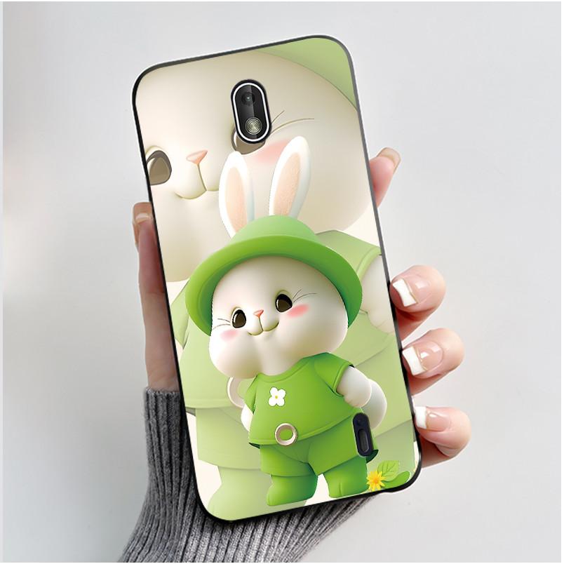 Matte Soft TPU Case For Nokia 1 Plus 2 2.1 2.2 Phone Case Luxury Cute Love Rabbit Funny Cat Black Silicone Ultra Thin Back Cover