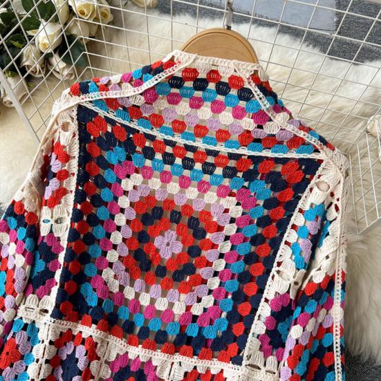 Вязаный свитер-шаль с ажурными рукавами, вязаное пальто в стиле бохо, вышивка, вязаный крючком дизайн, свободный кардиган