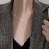 925 Silver-Plated Layered Summer Necklace - Minimalist & Versatile Clavicle Chain for Women (2021 Design)