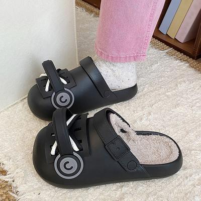 Флисовая теплая верхняя одежда Интернет-знаменитость универсальные домашние комнатные нескользящие хлопковые тапочки женские 2025 зима новые хлопковые тапочки женские