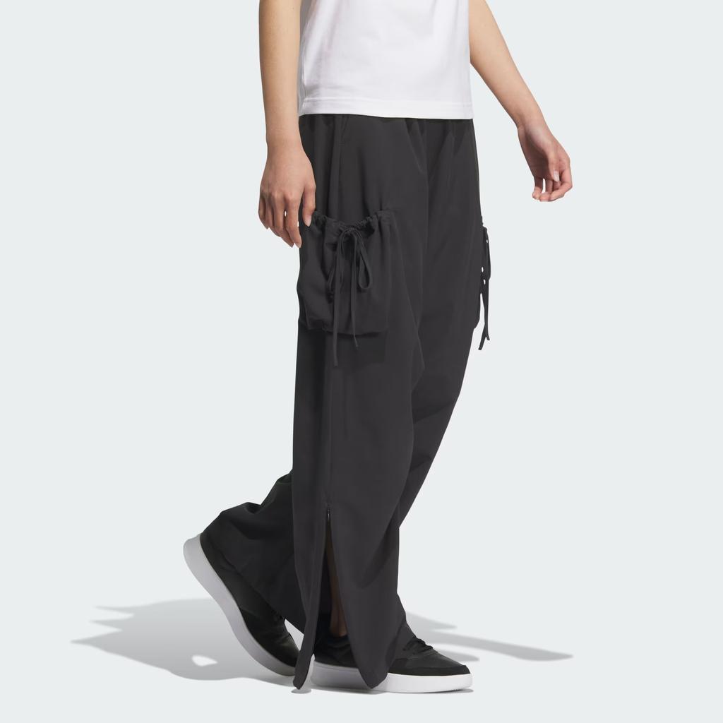 Adidas Dance Woven Tracksuit Bottoms Solid Color Three-Dimensional Pocket Loose Straight Weave Sports Pants Women Bottoms Black JI9787