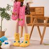 1 Pair Women Socks Cartoon Pattern Thickened Warm Knitting Socks Non-Slip Plush Pilling Resistant Floor Socks