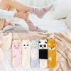 Plus Winter Warm Cartoon Animal Sleep Bed Sock Thickening Embroidery Coral Velvet Socks