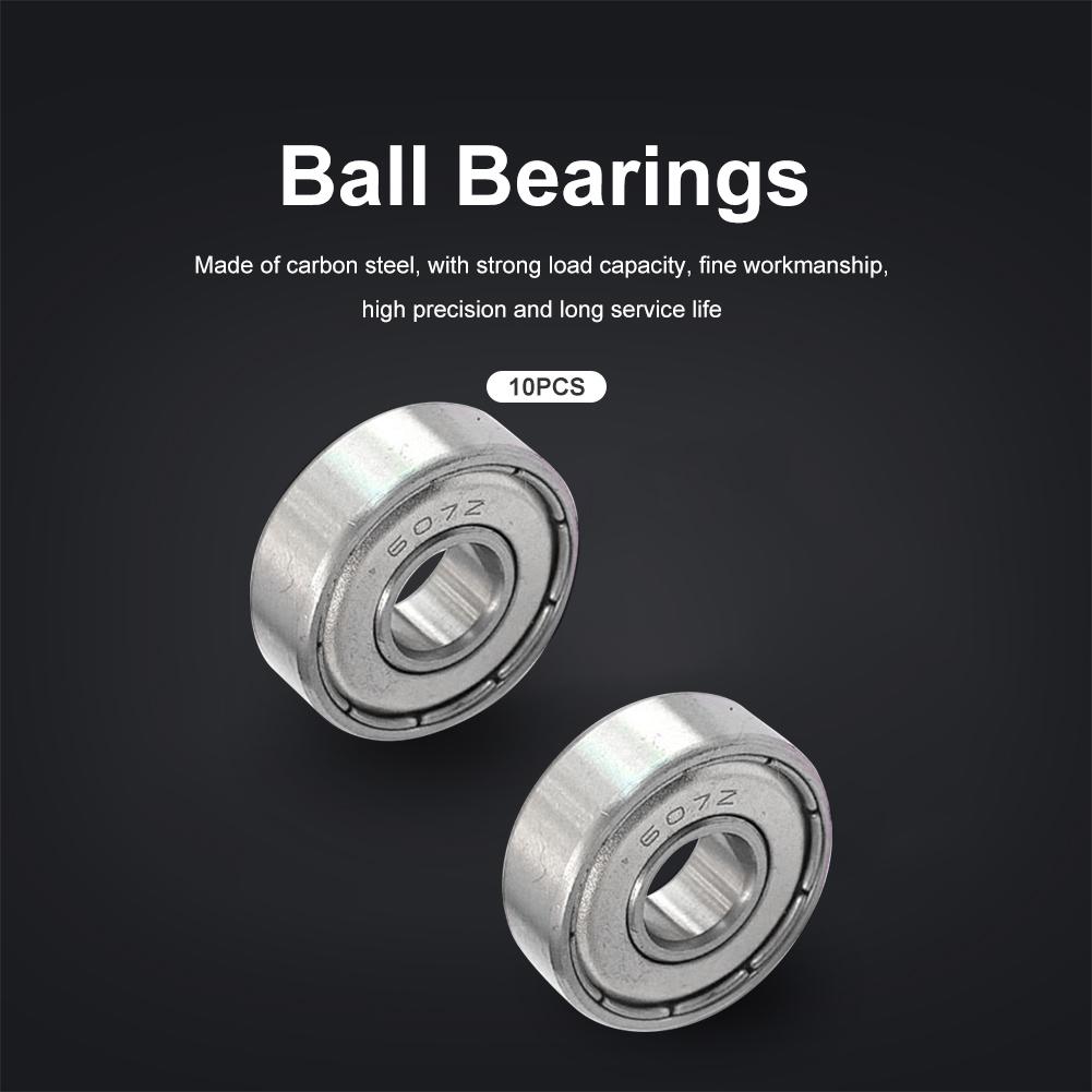 607ZZ Miniature Bearing Heavy Load Metal Sealed Miniature Bearing 7x19x6mm Carbon Steel Wear Resistant for Skateboard Scooter