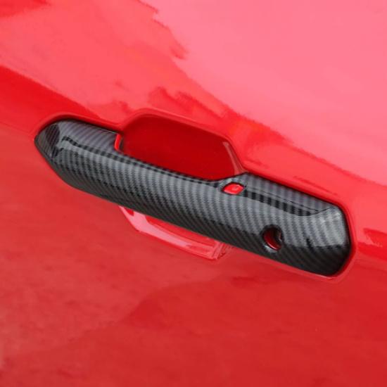 Fit For Ford Mustang 2024+ Carbon Fiber Exterior Door Handle Decor Cover Trim 2P