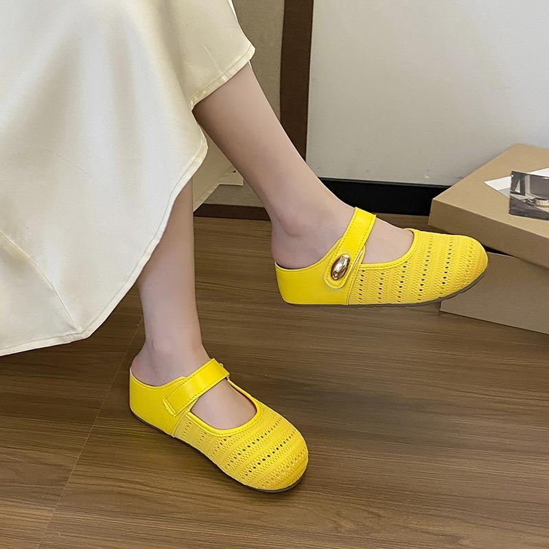 Baotou Half Slippers Women's Summer Outer Wear New Fashion Bohemian Inner Height Increase Niche Hollow Sandals