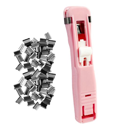 Yousheng Paper Clip Pusher Set, No Hole Punching Clip Dispenser, Lightweight PC Plastic Shell Multiple Colors Office School