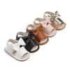 2025 Summer Bow PU Baby Girl Sandals - Korean Style Cute Solid Color Walker Shoes