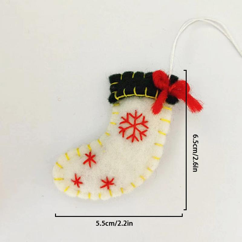 Шерстяной войлок Рождественская елка Леденец Звезда Носки Украшения Сделай сам Рождественская елка Подвесное украшение Ремесло Новогодняя вечеринка Рождественские подарки