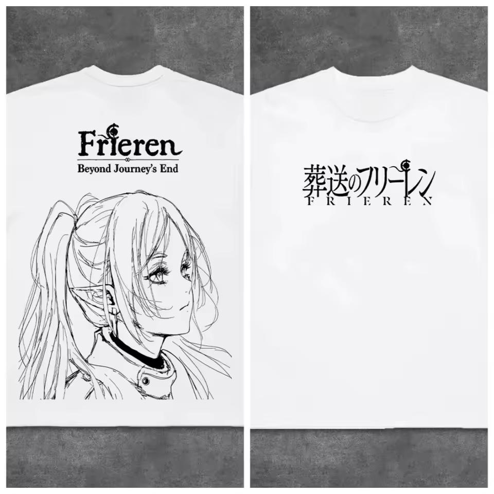 Frieren Beyond Journey's End 2 anime graphics 100%cotton Unisex shirt Y2K O-Neck Short Sleeve Men's women's New summer Tshirt
