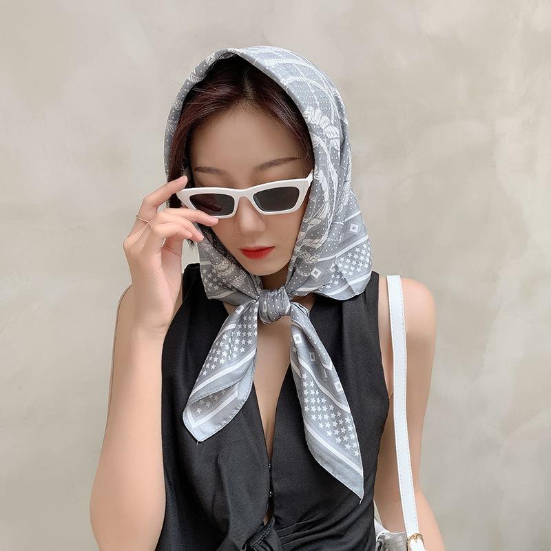 New Square Scarf Emulated Silk Scarf Fashionable Professional Scarf Versatile Light Thin Breathable Twill Scarf Shawl