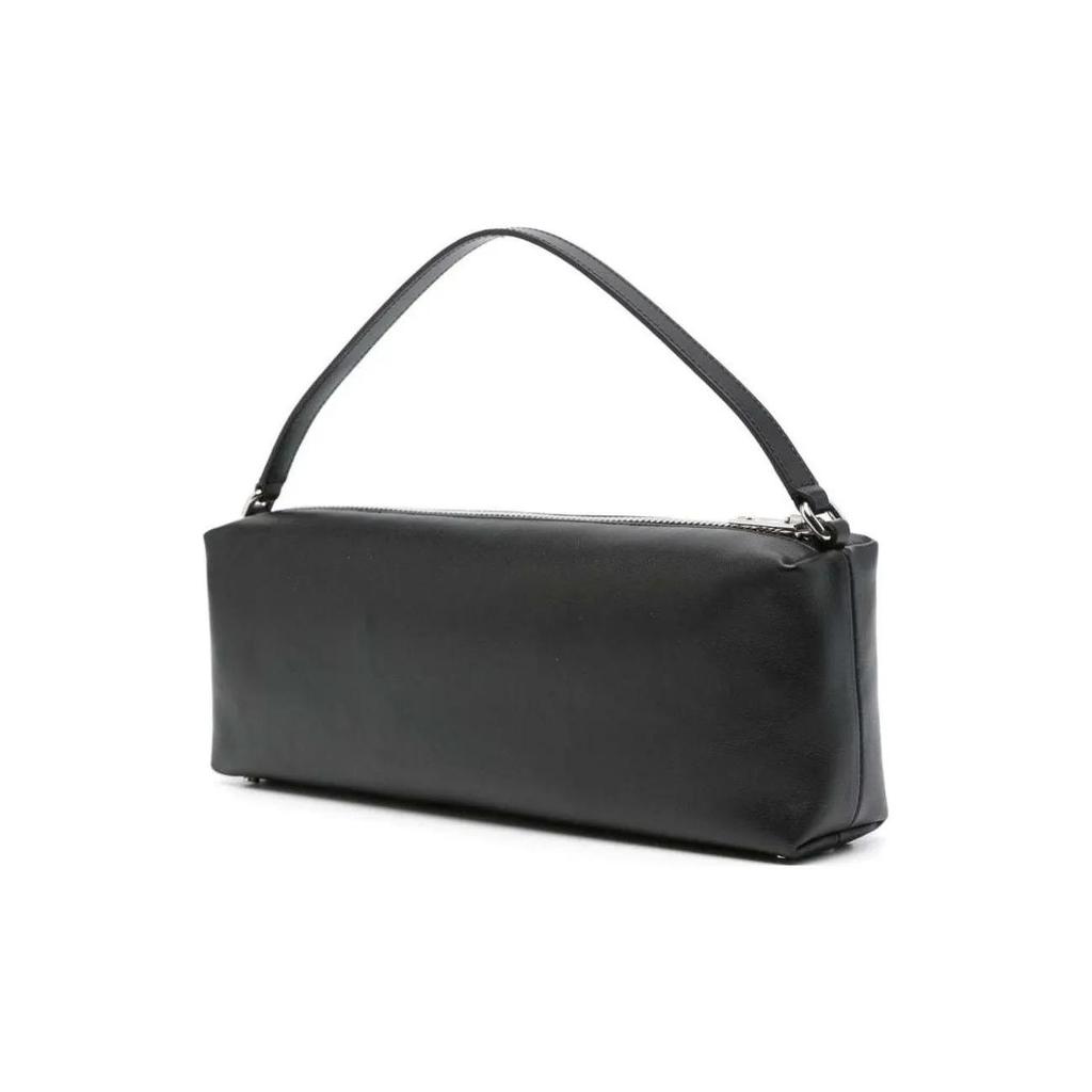 Alexander Wang Heiress Solid Color Zipper Closure Calfskin Handbag Women's Black
