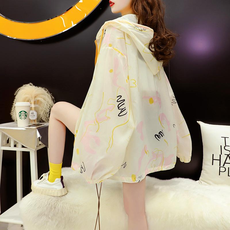 Ice Silk Солнцезащитная одежда Женский кардиган Тонкое пальто Летняя защита от ультрафиолета Дышащая солнцезащитная одежда с капюшоном