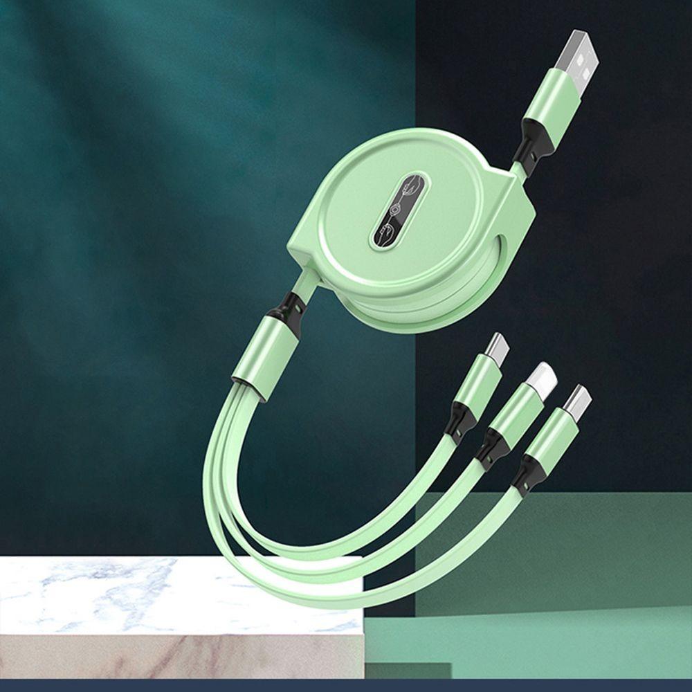 Новый выдвижной кабель для быстрой зарядки Android TYPE-C Apple Xiaomi Samsung с оплеткой «три в одном» для передачи данных мобильного телефона