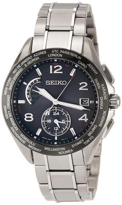 BRIGHTZ 20th Anniversary Limited Model Solar Radio Titanium World Time Notation Mark SAGA301 Silver [Часы Seiko] Стрелка "B"/заводная головка для мужчин