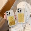 Sparkling Gold Foil Fortune Phone Case for Apple 17promax Silicone Transparent for IPhone 15 Protective Cover