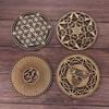 14cm Wooden Wall Sign Flower Of Life Shape Coaster Laser Cut Wood Wall Art DIY Coaster Craft Making Geometry Ornament Home Decor