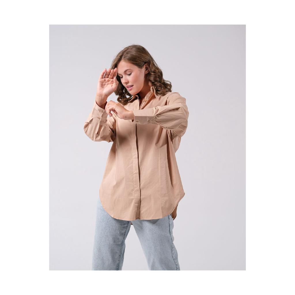 Oversized Fit Classic Women's Shirt Cotton Fabric