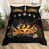 Wild Mushroom Duvet Cover Set Burgundy Plant Bedding Set Comforter Soft Polyester King Queen Size With Pillowcase