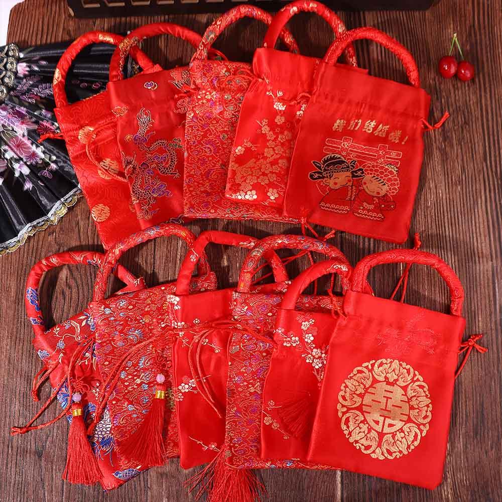 Supplies Wedding With Tassels Chinese Knot Wedding-favor Gift Handle Bag Candy Bag Package Bag